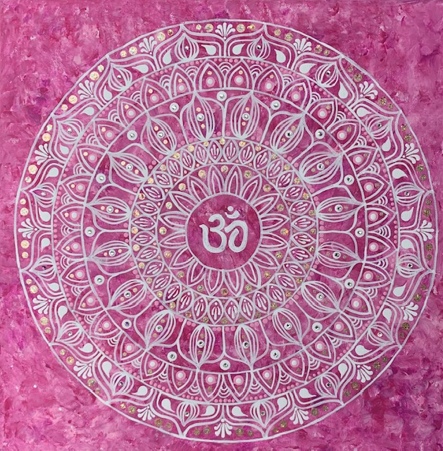 Pink Mandala - Medium=Acrylic on Canvas - 20" x 20". $300